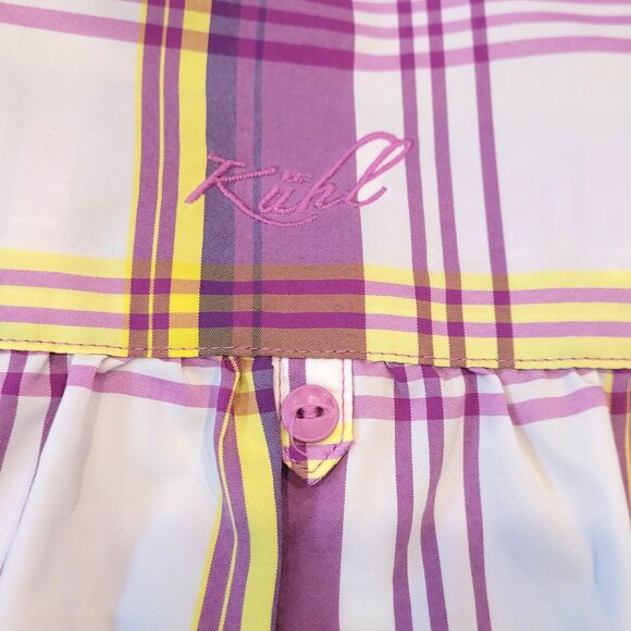 Kuhl Womens Size M Short Sleeve Plaid Shirt Button Up Outdoor Hiking Trail - Picture 8 of 9